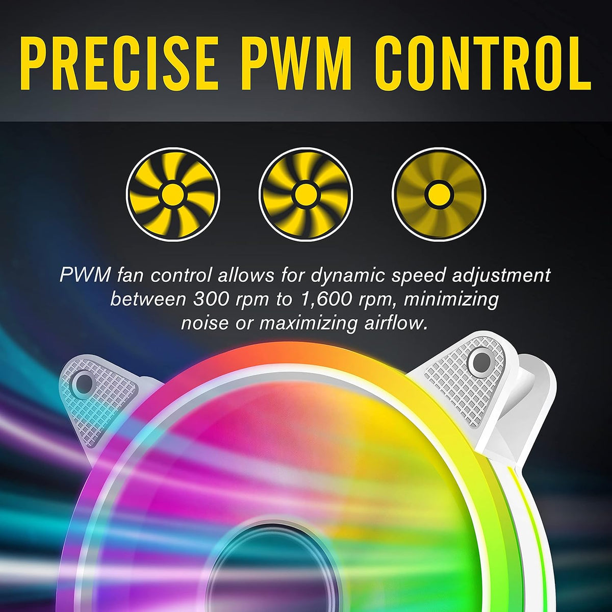 White 120mm RGB PWM Case Fan 5 Pack G33915