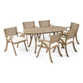 Acacia Wood 7 Piece Dining Set with Cushion C495602