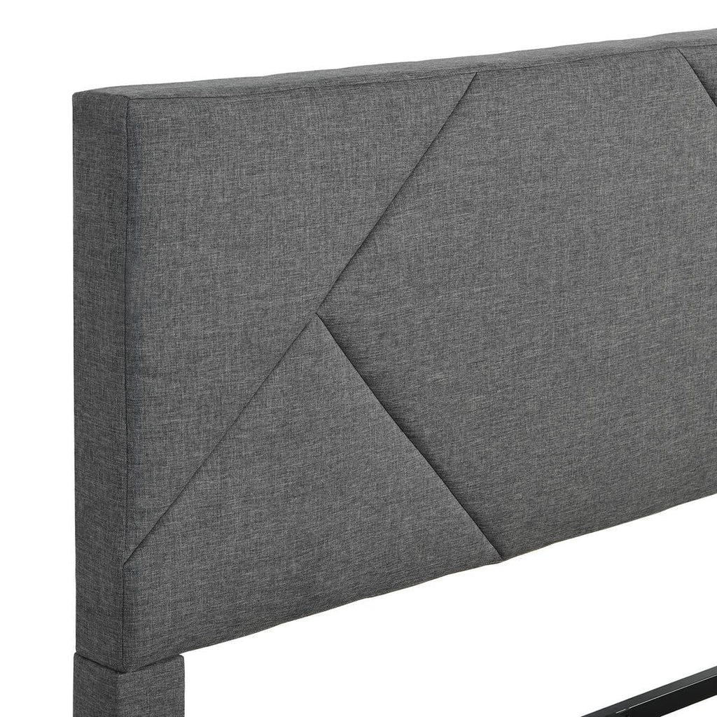 Queen Size Upholstered Platform Bed Frame with Headboard Gray W110