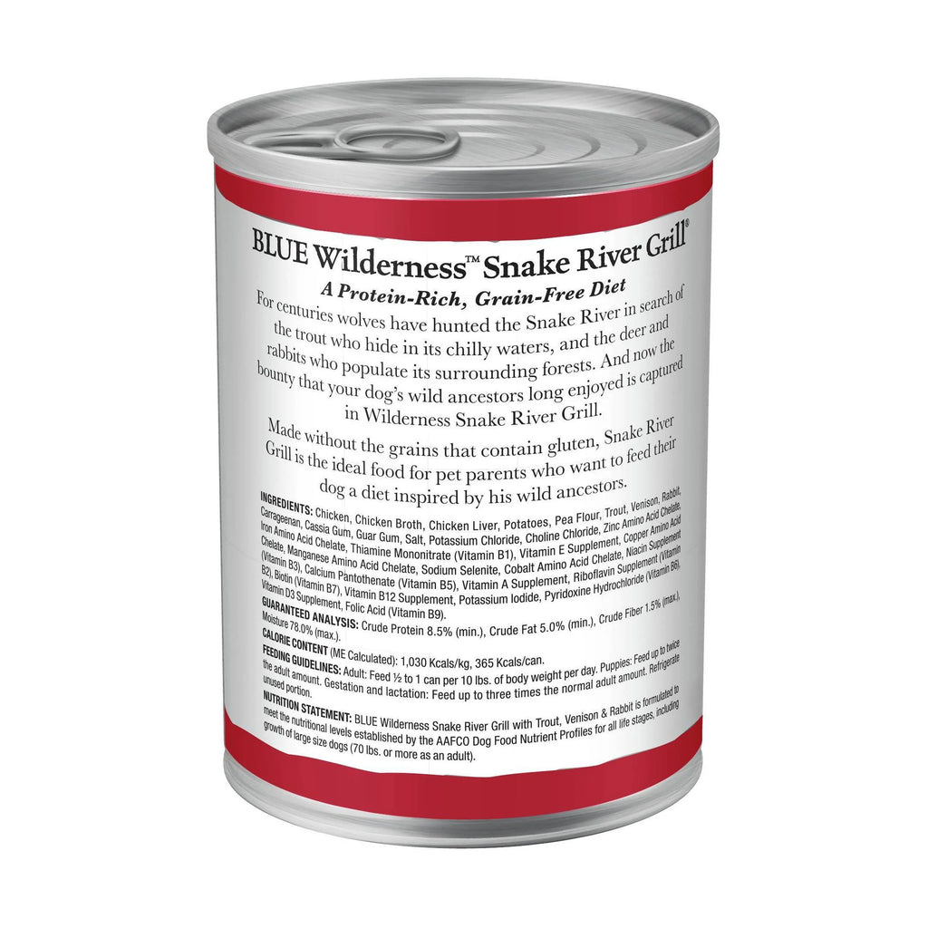Grain Free Wet Dog Food with Trout Fish, Venison & Rabbit 12.5oz 12ct J381