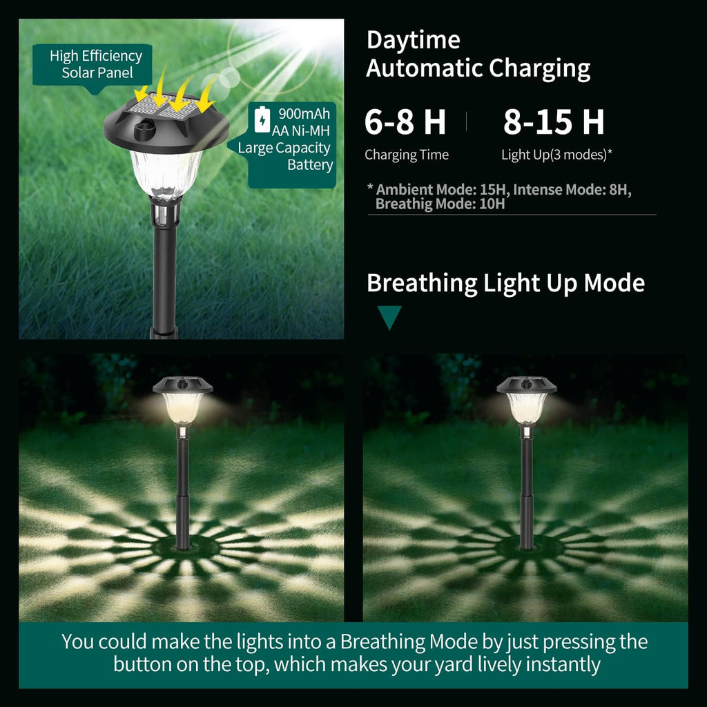 Solar Power Path Lights Warm White LED Landscape Lighting T359046