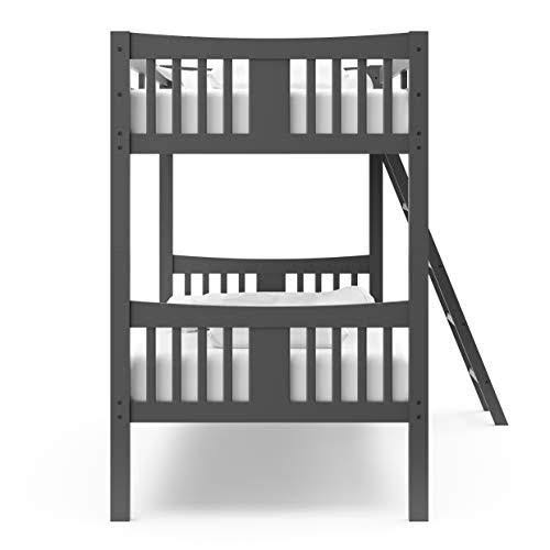 Gray Solid Hardwood Twin Over Twin Bunk Bed D7986