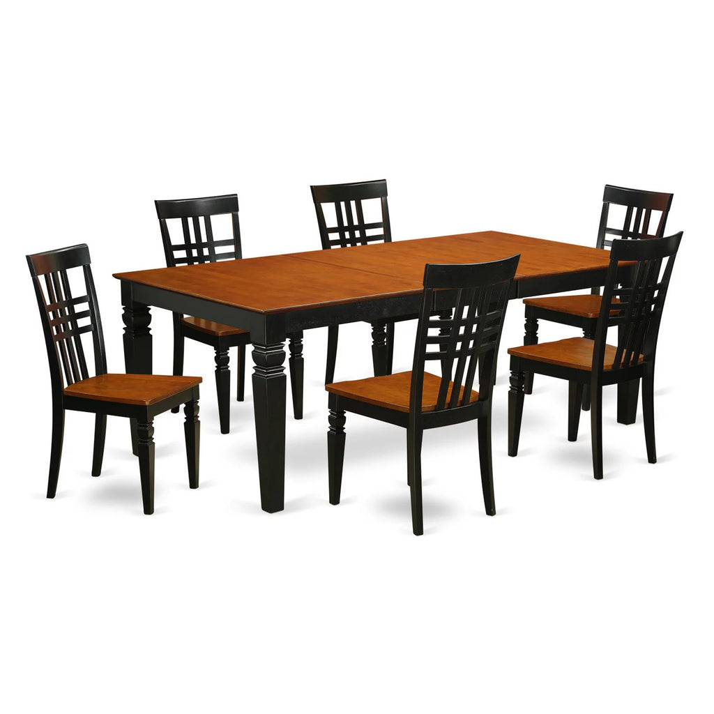 7 Piece Wood Dining Table and Chairs H5094