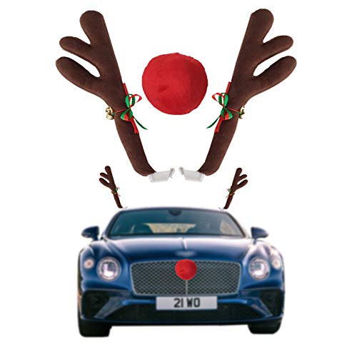 Car Reindeer Antlers & Nose Christmas Costume Decoration Kit (Brown) D7431