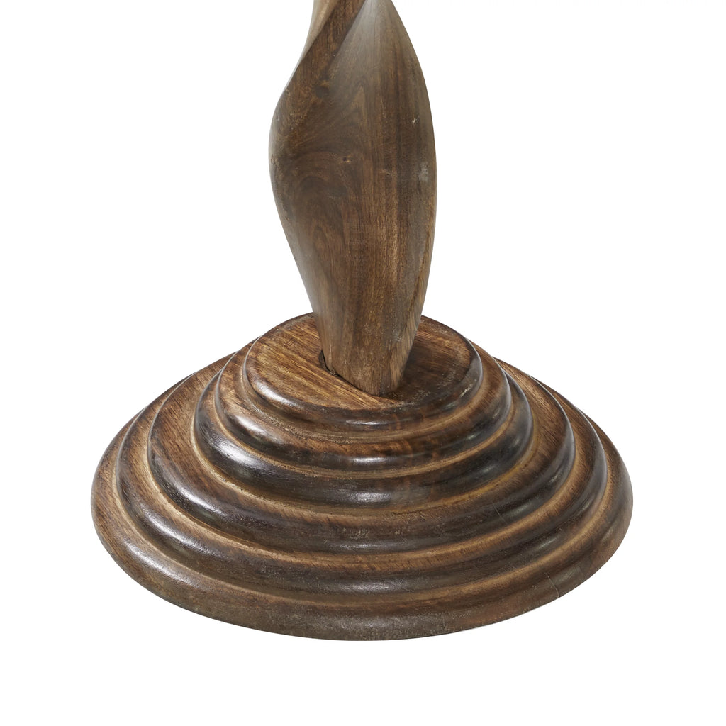 18" x 22" Brown Mango Wood Carved Accent Table T83996