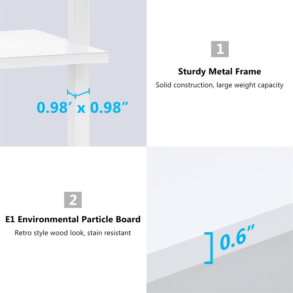 White 5-Tier Bookshelf S55556