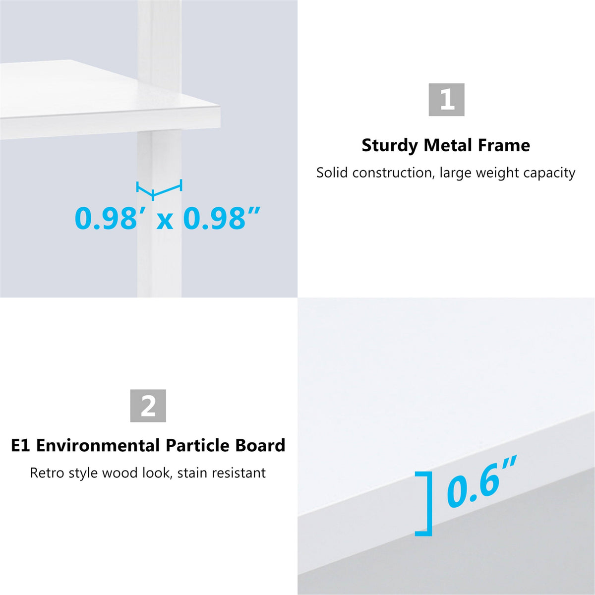 White 5-Tier Bookshelf S55556