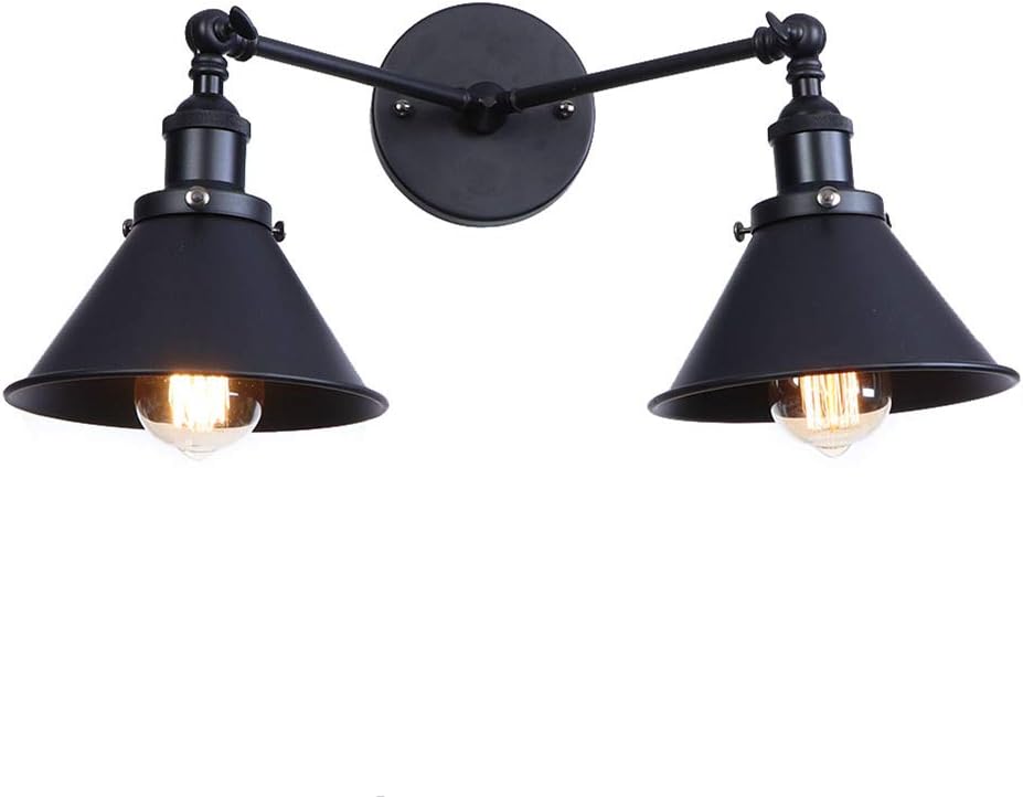 Black 2-Light Adjustable Wall Light B462855