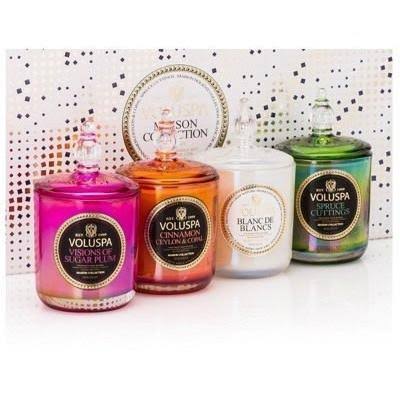 4 Candle Holiday Set with Glass Lids N661494