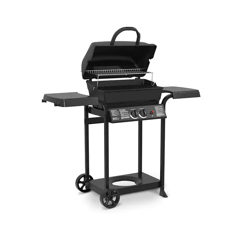 2-Burner Cast Aluminum Propane Gas Grill in Black I9956