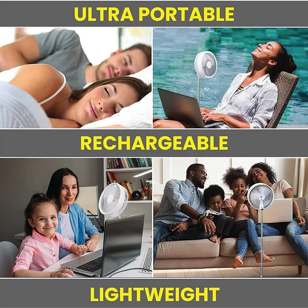 2in1 Foldable Portable Rechargeable Fan A858186