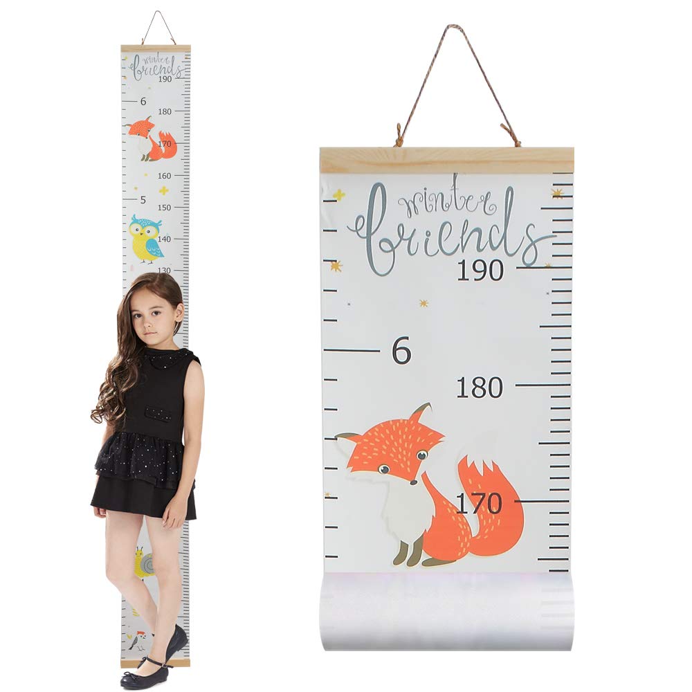 Wall Nursery Decor with Canvas & Wood Frame Height Measurement Ruler C131806