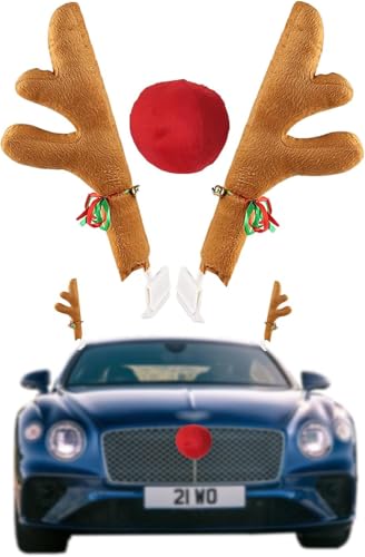 Car Reindeer Antlers & Nose Christmas Costume Decoration Kit (Brown) D7431