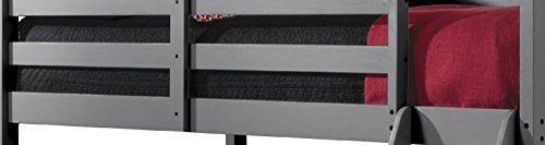 Gray Solid Hardwood Twin Over Twin Bunk Bed D7986