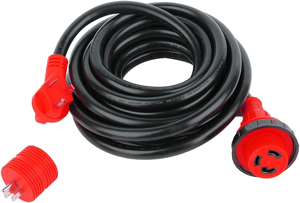 25FT 30AMP RV Extension Cord, 10/3 Gauge, Pack of 2 A698