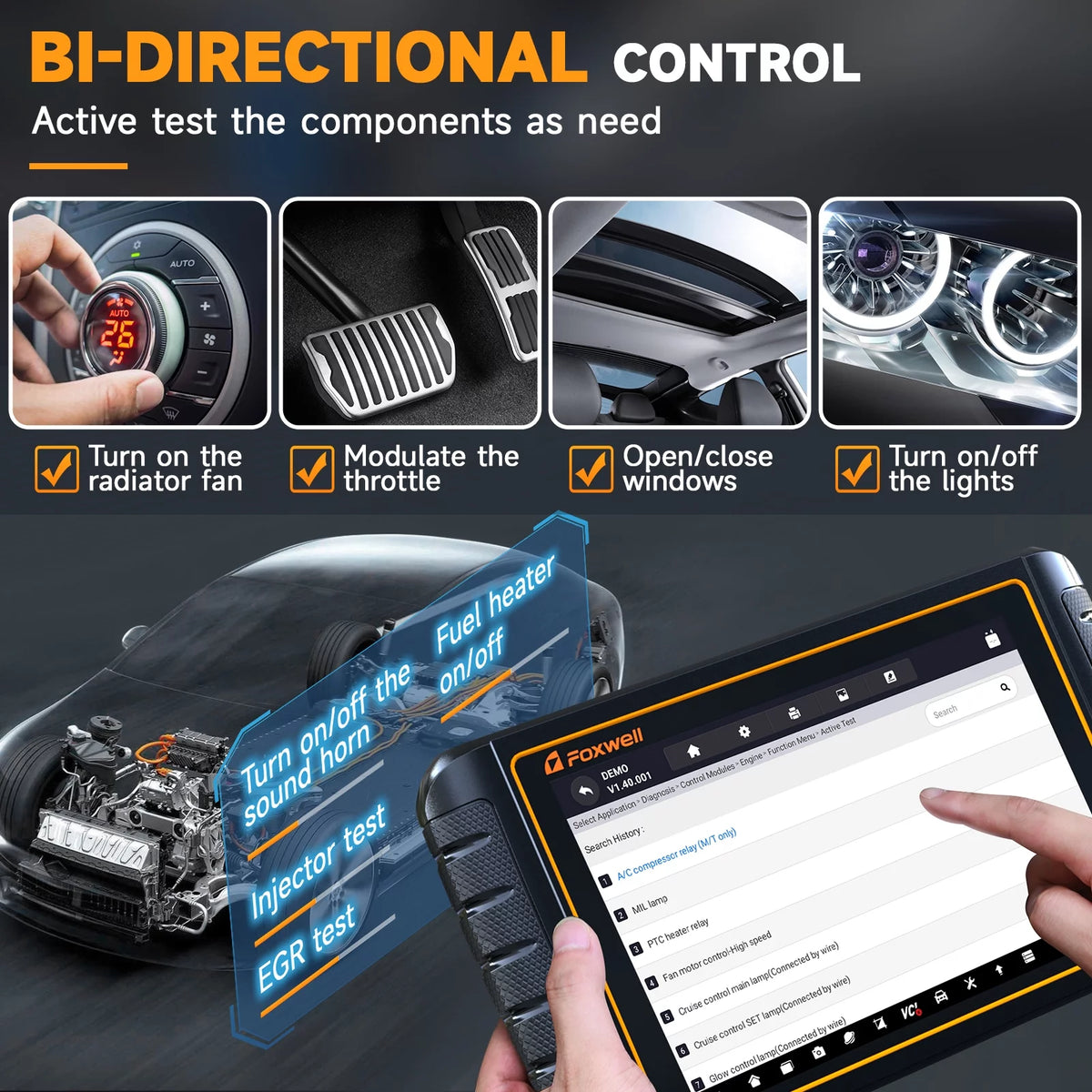 Automotive Bi-directional Diagnostic Scan Tool OBD2 Scanner B300746