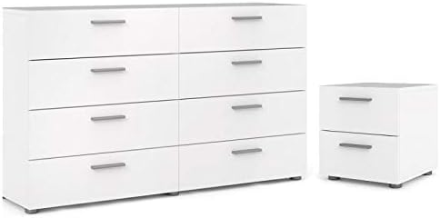 White 8 Drawer Double Dresser and Nightstand R24015