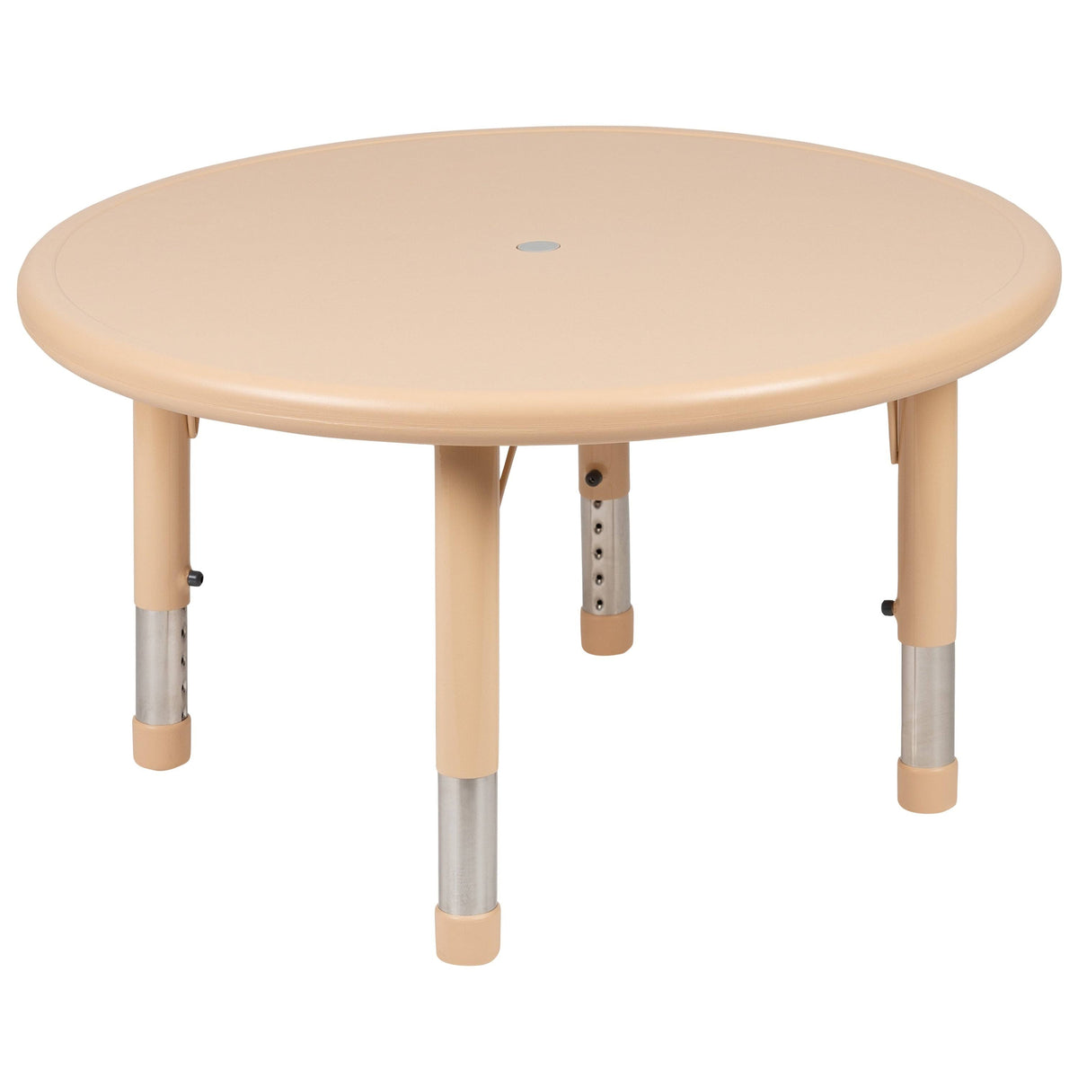 Red 33 inch Round Plastic Height Adjustable Activity Table Set with 4 Chairs Z26581