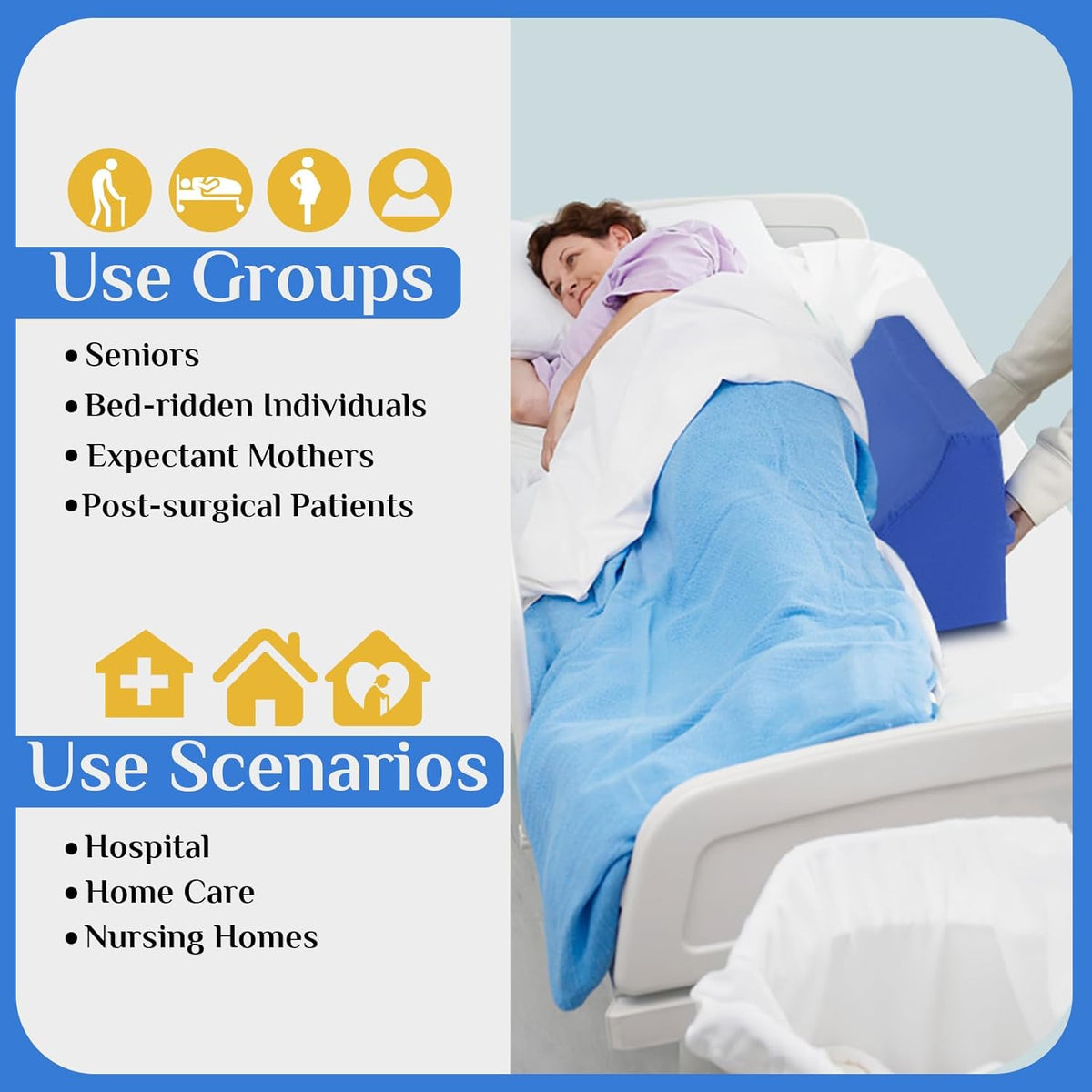 Foam Bed Wedge Pillow 7.87 x 9.84 x 23.62 in. O895