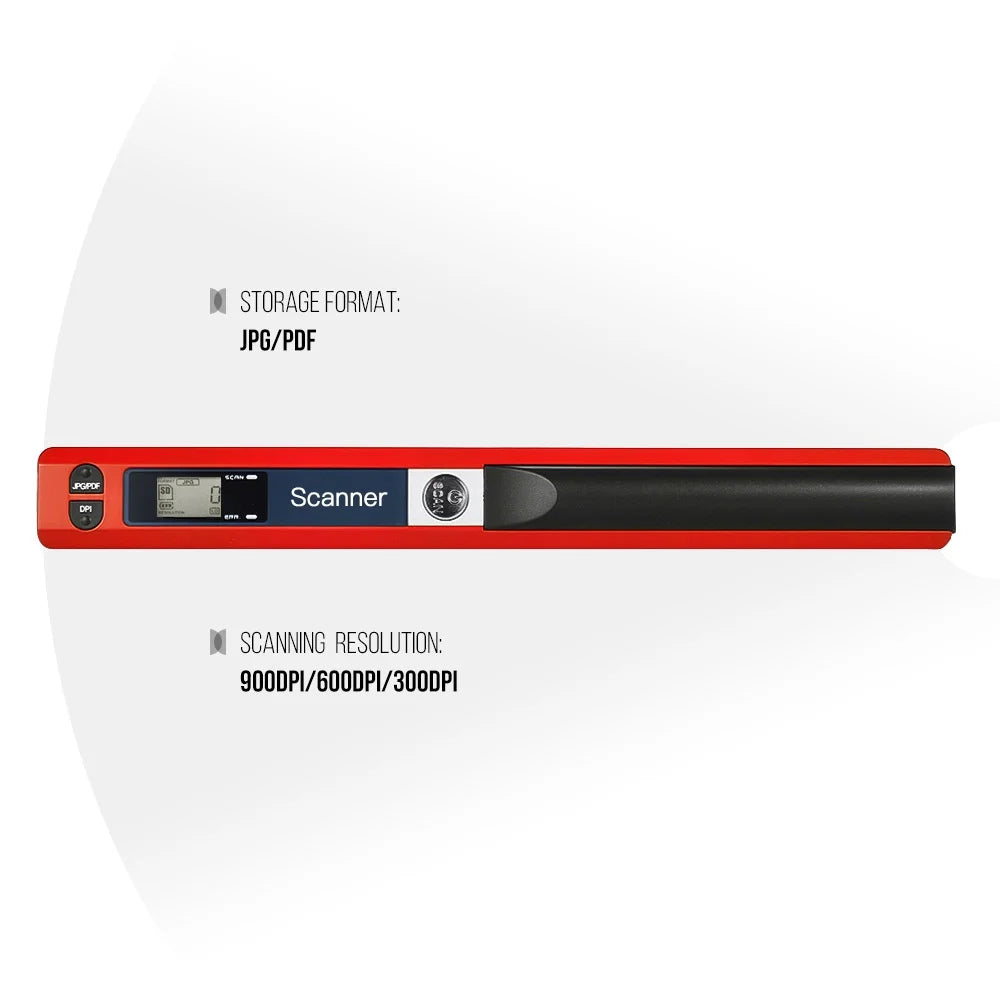 Portable Handheld Wireless Scanner A4 Size 900DPI LCD Display with 8GB TF Card V5034