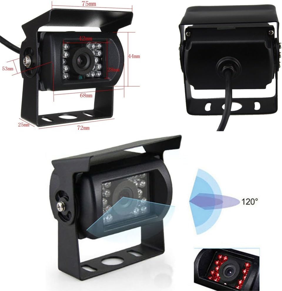 Hard Wired Backup Camera 9'' Quad Split Screen HD Monitor System Pack of 2 O5269