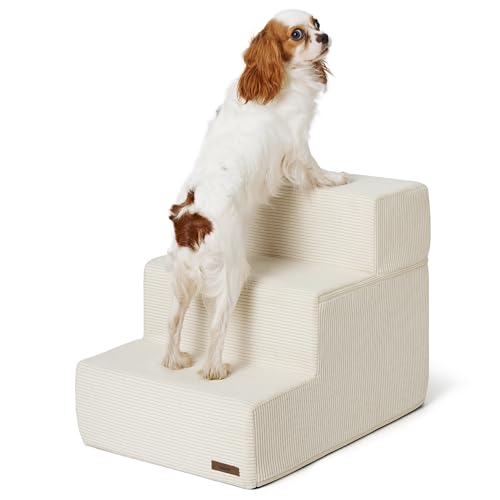 Grey 4-Steps Foldable Dog Stairs with Non-Slip Bottom M37541