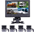 Hard Wired Backup Camera 9'' Quad Split Screen HD Monitor System Pack of 2 O5269