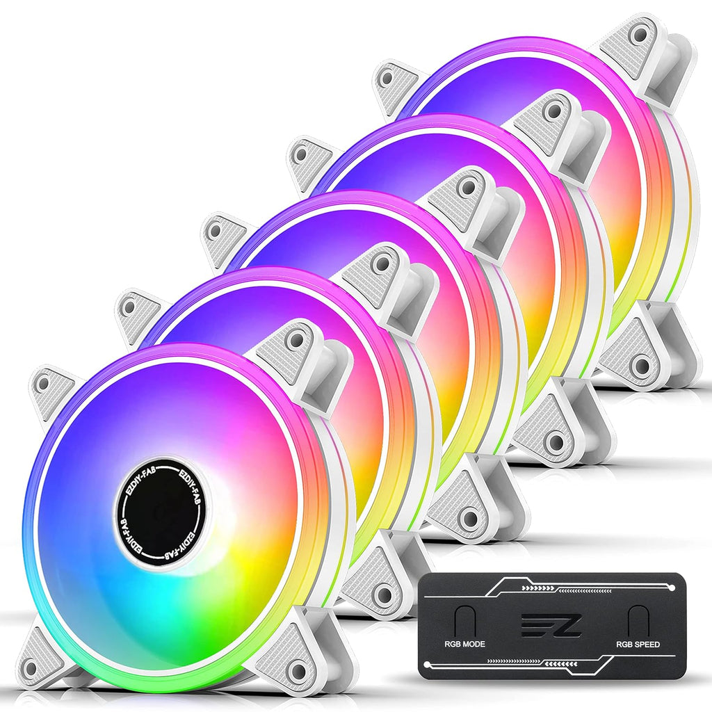 White 120mm RGB PWM Case Fan 5 Pack G33915