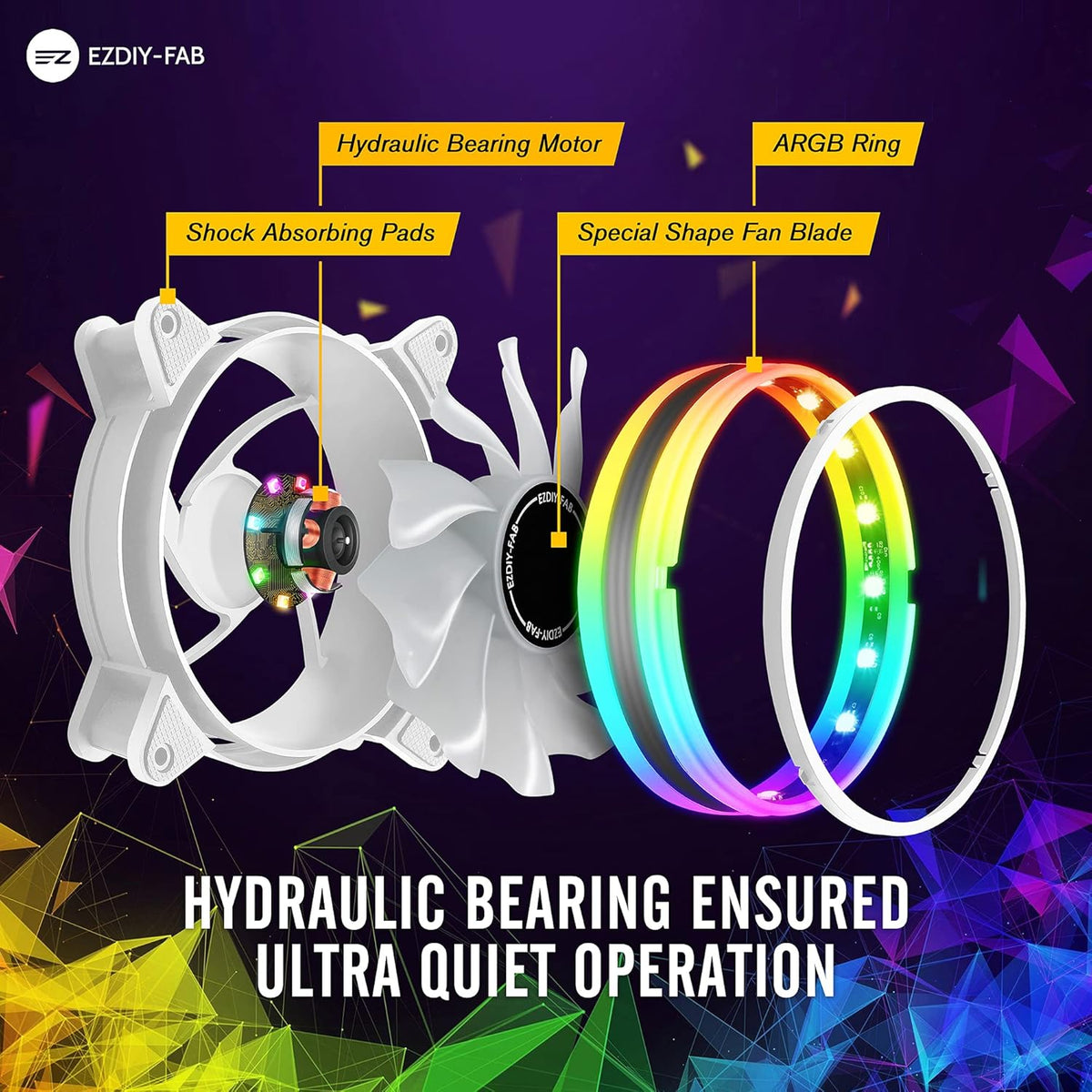 White 120mm RGB PWM Case Fan 5 Pack G33915