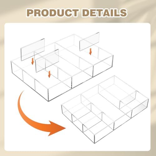 Clear Acrylic Desk Drawer Organizer Set 4 Pack E3749