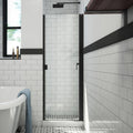 Matte Black Clear Semi-Frameless Hinged Shower Door M12085
