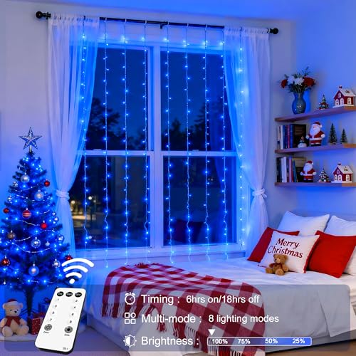 300 LED Warm White Christmas Curtain Lights I243337