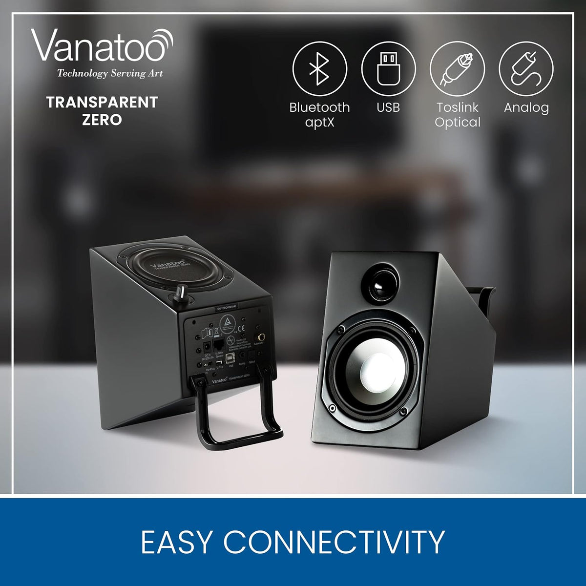 Black Set of 2 Powered Speakers Y93839