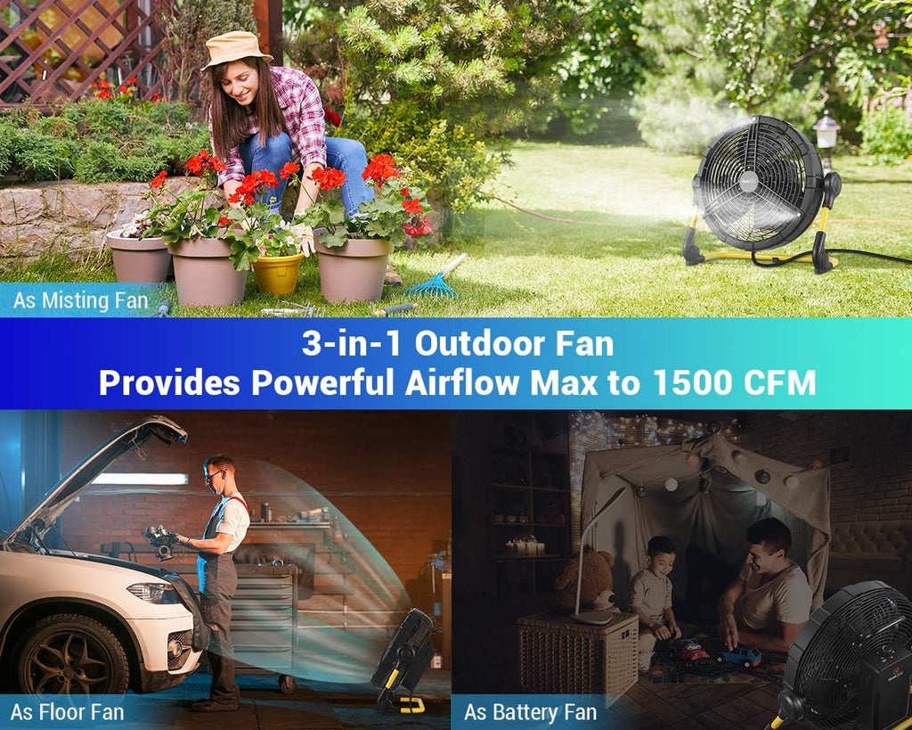 Rechargeable Outdoor Misting Fan 16 inch E26208