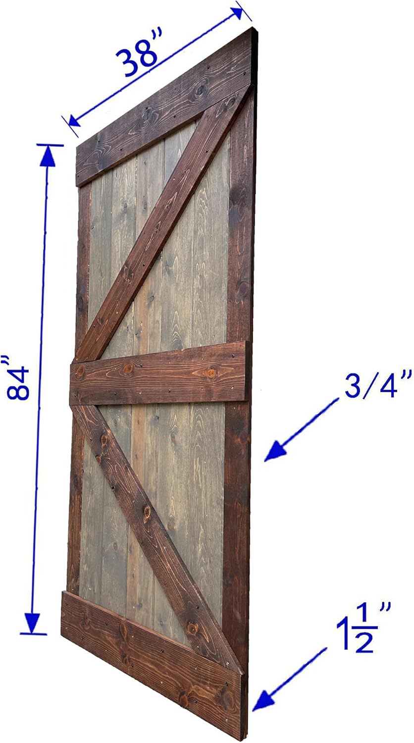 Brown/Walnut Knotty Pine Wood Sliding Barn Door Slab Q230