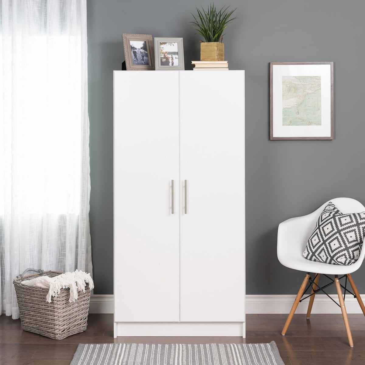 White Armoire Wardrobe with Hanging Rail Z913669