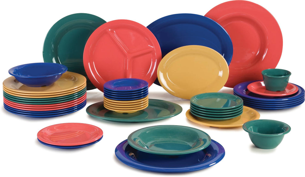 Red Narrow Rim Melamine Pie Plate - 48/Case J514491