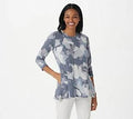 Camo Printed Waffle Knit Top E457