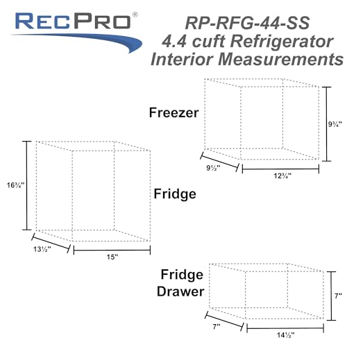 Stainless Steel 12V 2 Door RV Refrigerator 4.4 Cubic Feet S70124