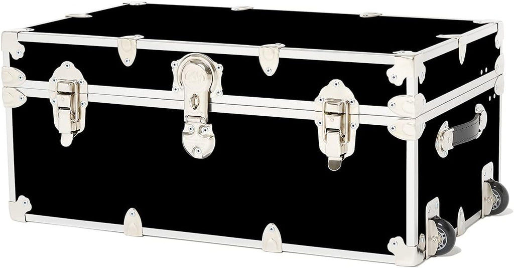 Large Black Storage Trunk with Wheels N7528
