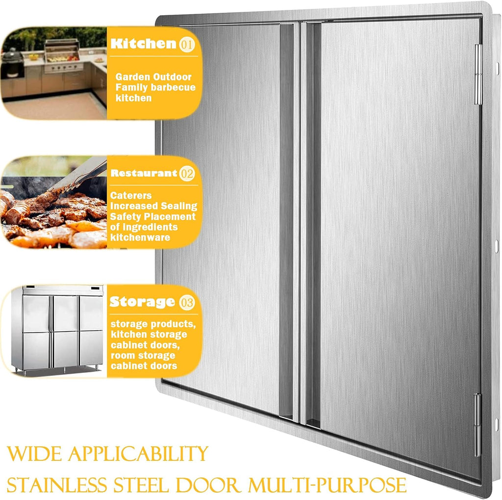29.5W x 22H Inch Stainless Steel Outdoor Kitchen Doors V776922