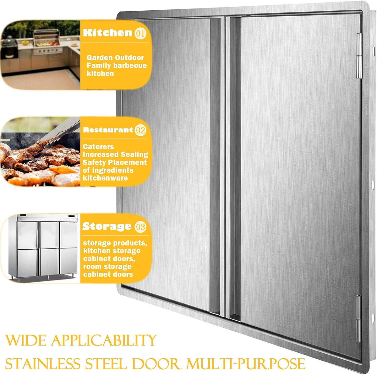 29.5W x 22H Inch Stainless Steel Outdoor Kitchen Doors V776922