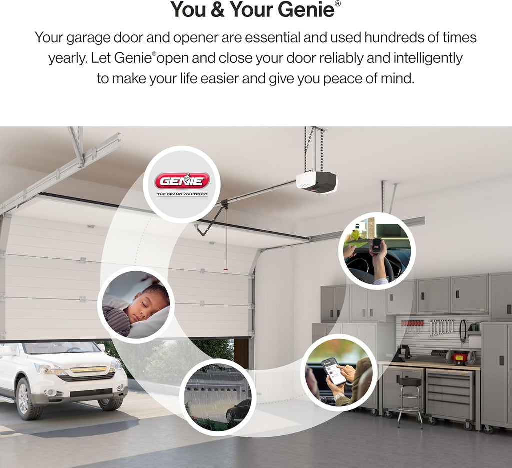 Smart Garage Door Opener with WiFi and Battery Backup, Black/White J131