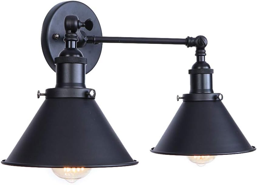 Black 2-Light Adjustable Wall Light B462855