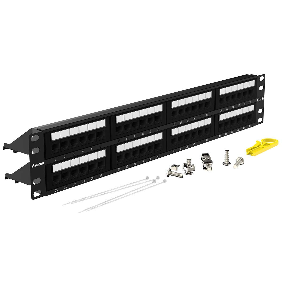 CAT6 48 Ports Patch Panel Rack Mount 2U 19 inch RJ45 I638620