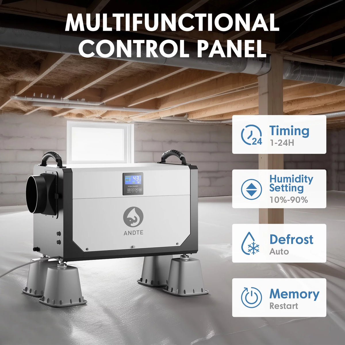 145 Pints Commercial Dehumidifier with Drain Hose Z738