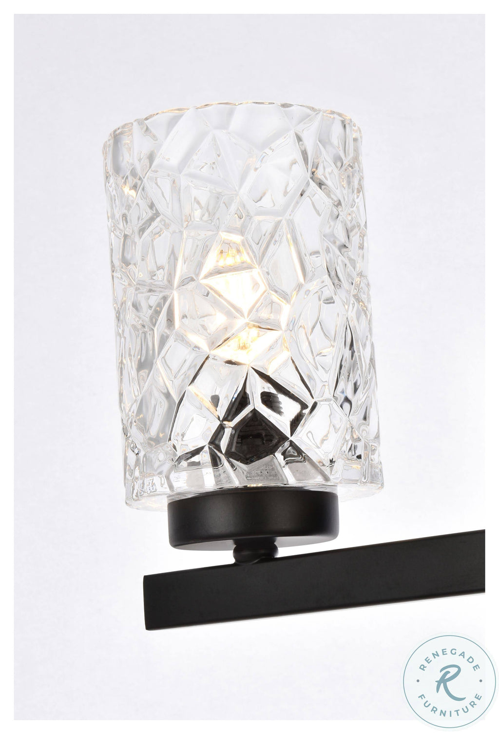 Black 4 Lights Bath Sconce with Clear Shade V630463