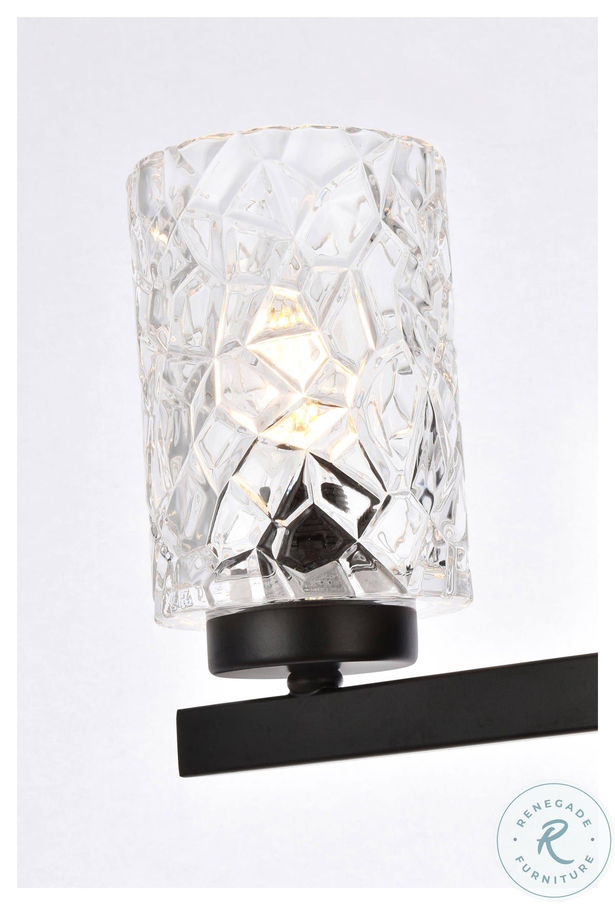 Black 4 Lights Bath Sconce with Clear Shade V630463