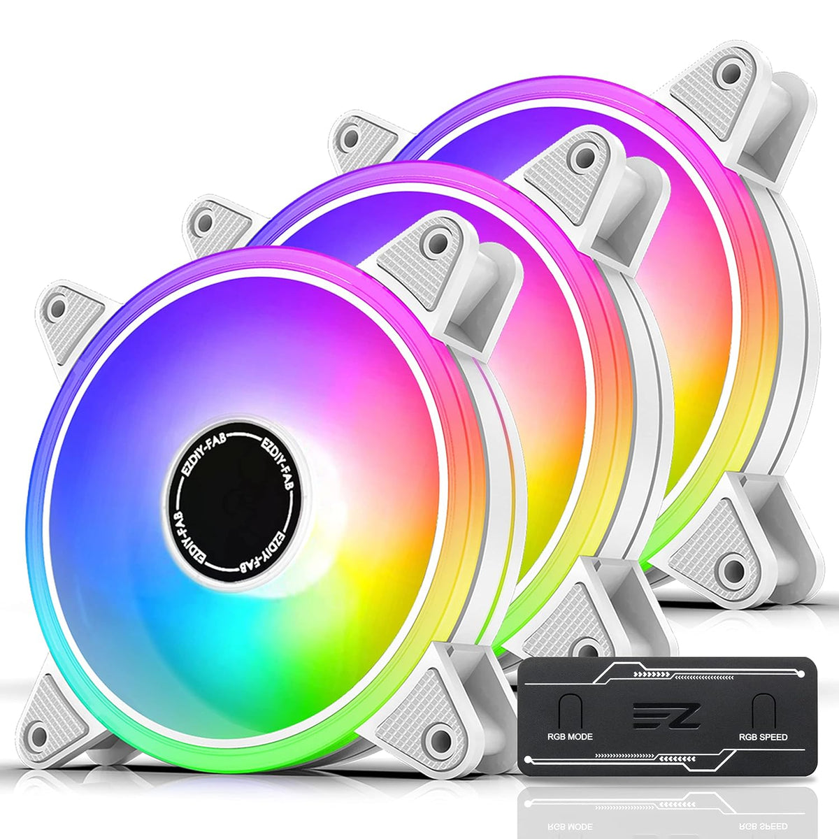 White 120mm RGB PWM Case Fan 5 Pack G33915