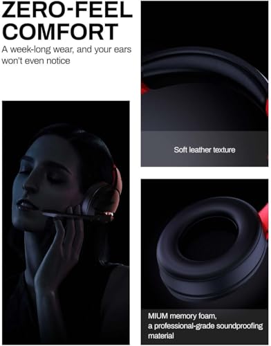 Black Wireless Gaming Headset with 2.4GHz Bluetooth 5.3, 100Hrs Battery, Noise Canceling Mic, 50mm Drivers N872